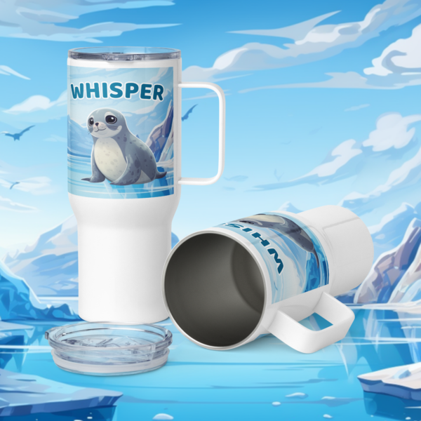 Whisper Weddell Seal Travel Mug with Handle