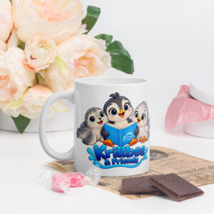 Krillbee the Antarctic Penguin White Glossy Coffee Mug 11oz