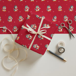 Krillbee Christmas Wrapping Paper — Red | 3 Sheets