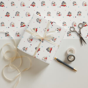 Krillbee & Friends Christmas Wrapping Paper — Snowy White | 3 Sheets